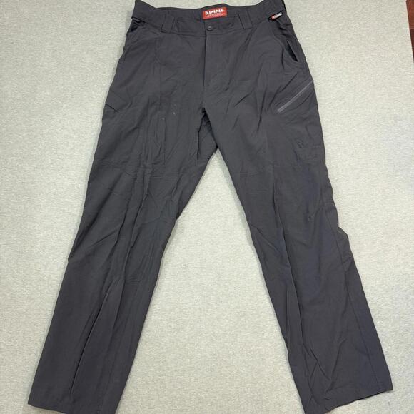 Simms Other - Simms Fishing Outdoor Performance Dark Grey Active Pants Nylon Mens Size 34x32